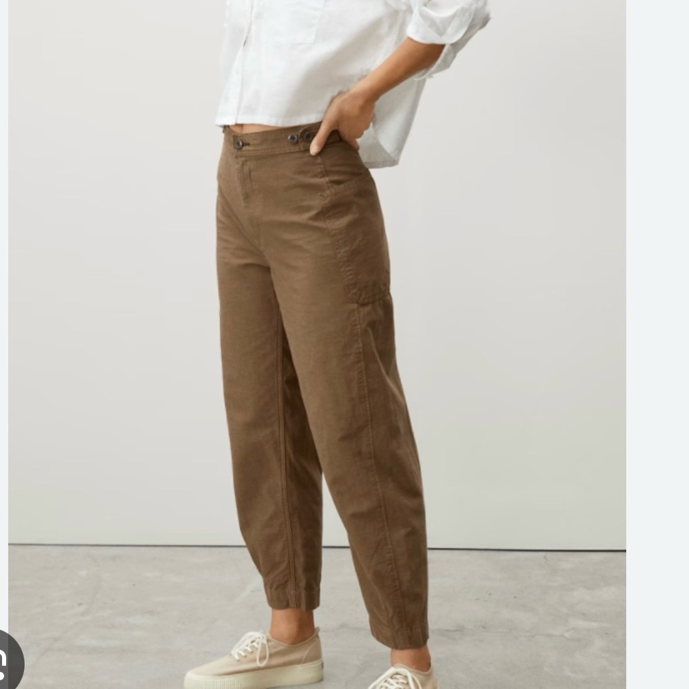 Everlane Brown Fatigue Barrel Pants 100% Organic Cotton Size 4